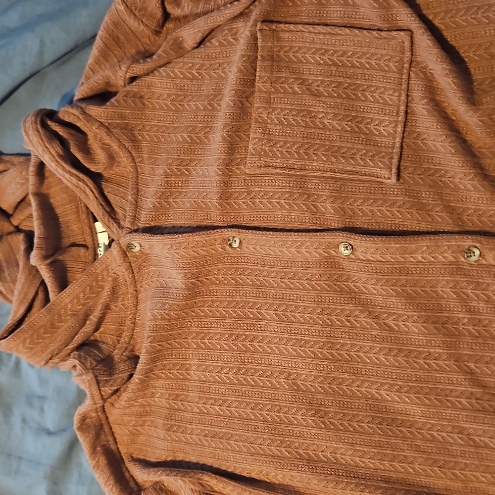BKE Textured Brown Knit Top - Picture 3 of 5